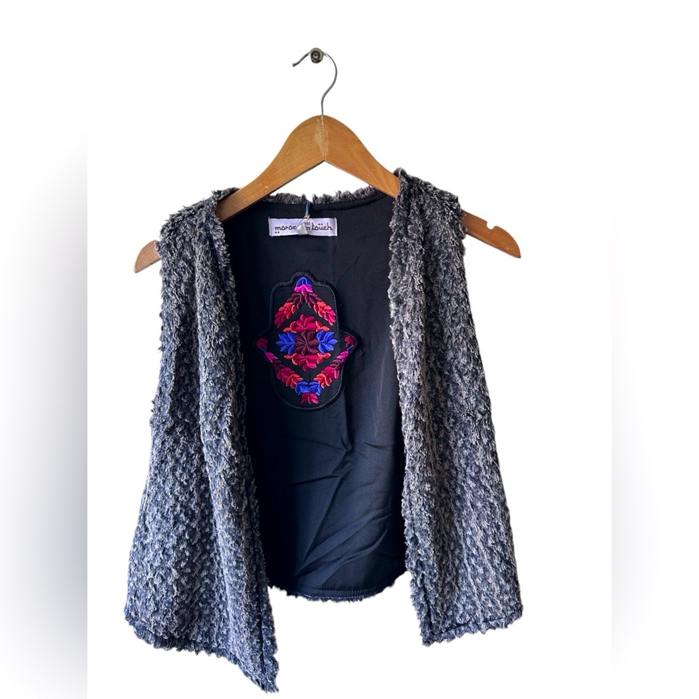 Embroidered Hand Made Moroccan Touch Khamsa Vest Size S